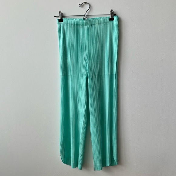 Issey Miyake Pleats Please mint green pants